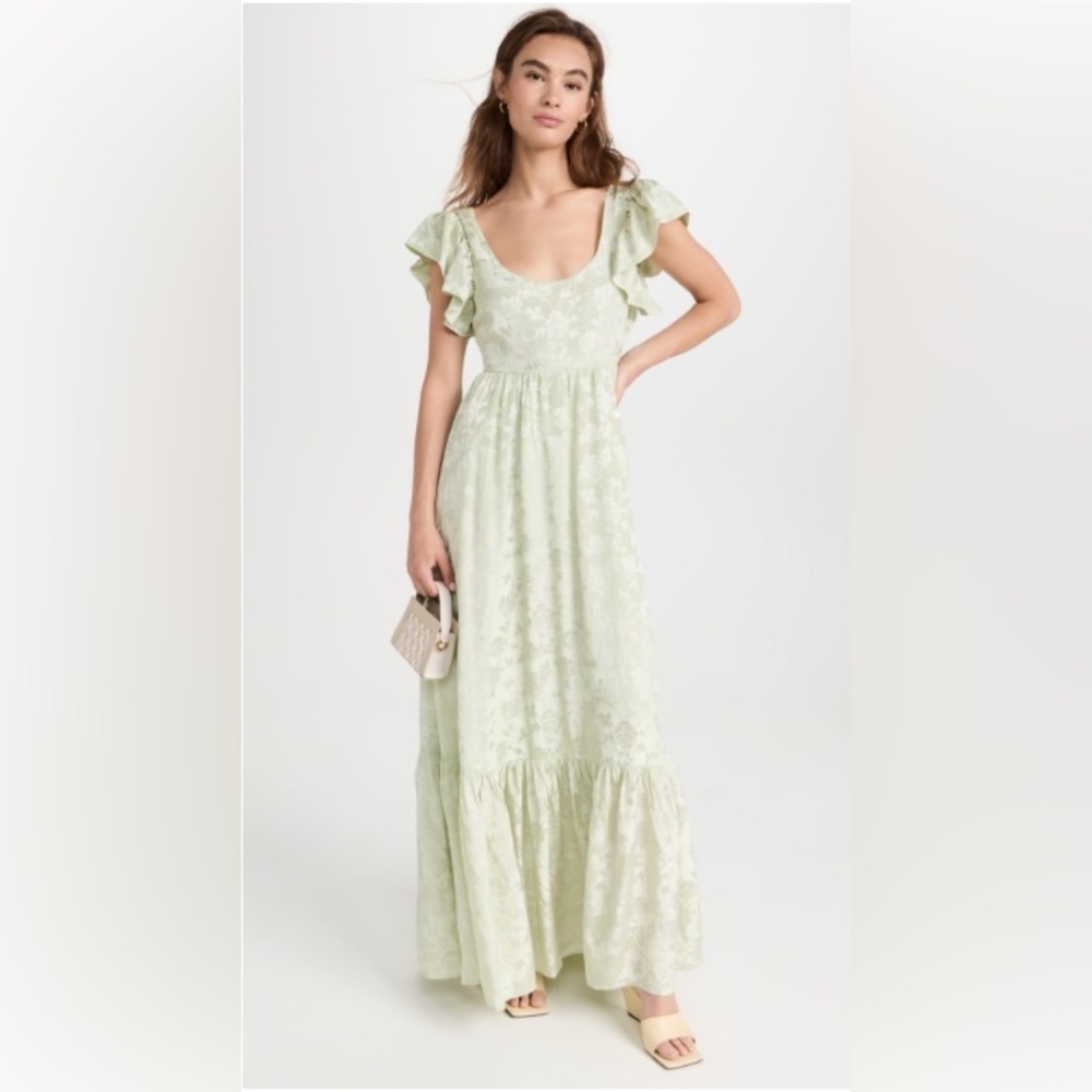 ByTiMo Jacquard Open Back Dress in Pistachio